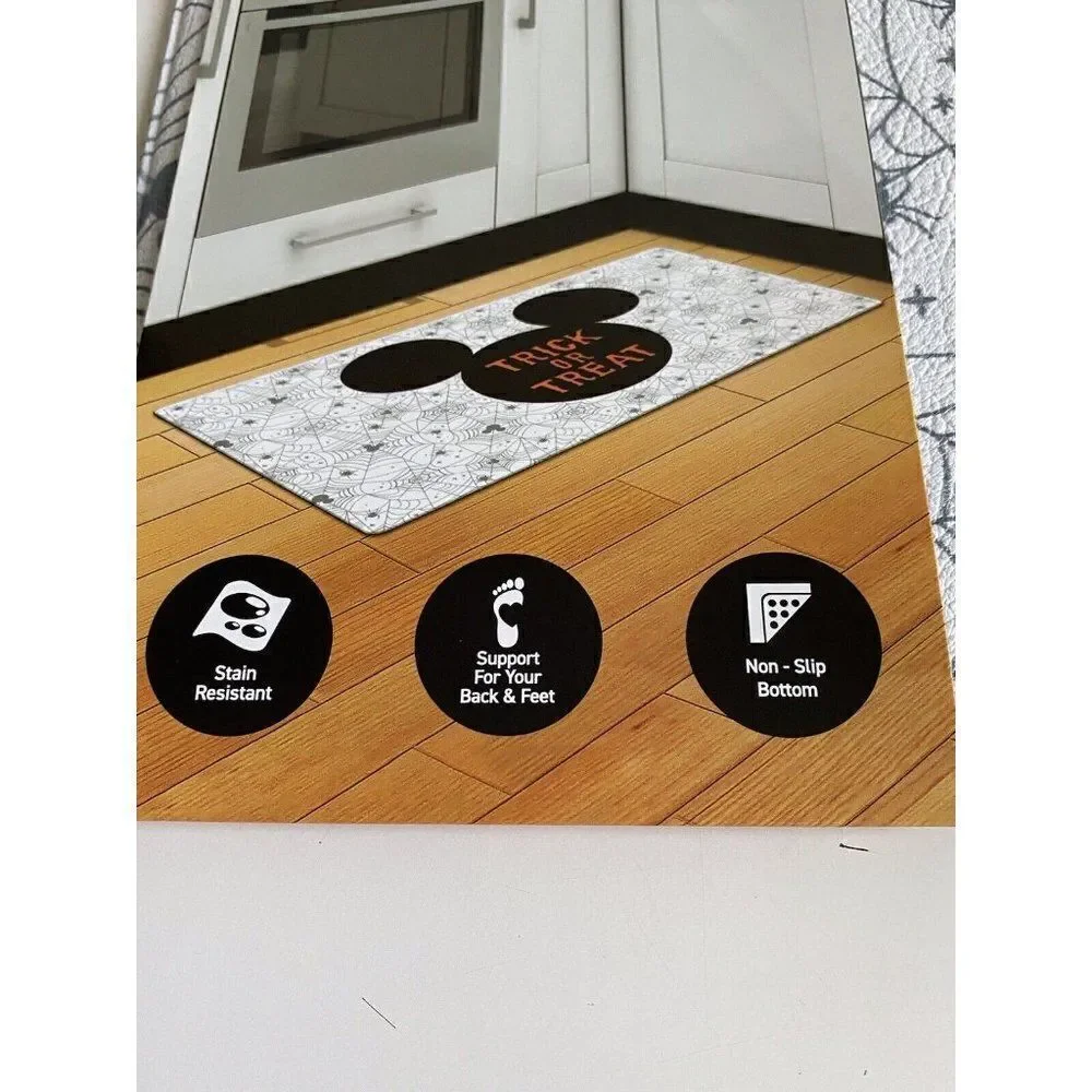 Disney Mickey Mouse Anti Fatigue Kitchen Mat Halloween Trick Or Treat 18x30” NEW
